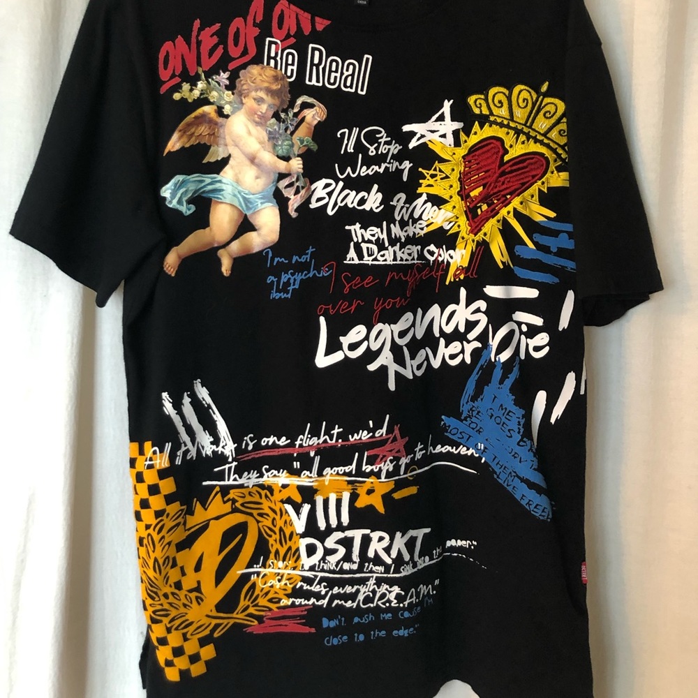 Tee: 8ighth/dstrkt be real embroidered tee xxl used
